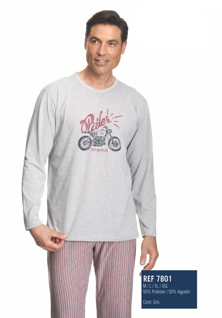 PIJAMA HOMBRE GRIS ASMAN