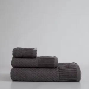 Juego de 3 toallas algodón 450 g/m² con cenefa jacquard