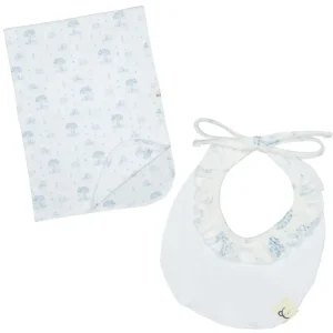 Arrullo + Babero Bebé Mon Cheri Celeste