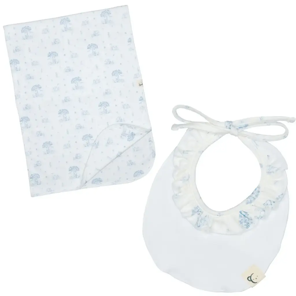 Arrullo + Babero Bebé Mon Cheri Celeste