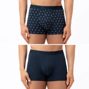 Pack de 2 Boxers Hombre Ajustados con Cintura Elástica Negro y Azul Marino (copia)