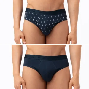 Pack de 2 Slip Hombre Ajustados con Cintura Elástica Negro y Azul Marino (copia)