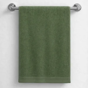 Toalla de algodón verde oliva suave y absorbente