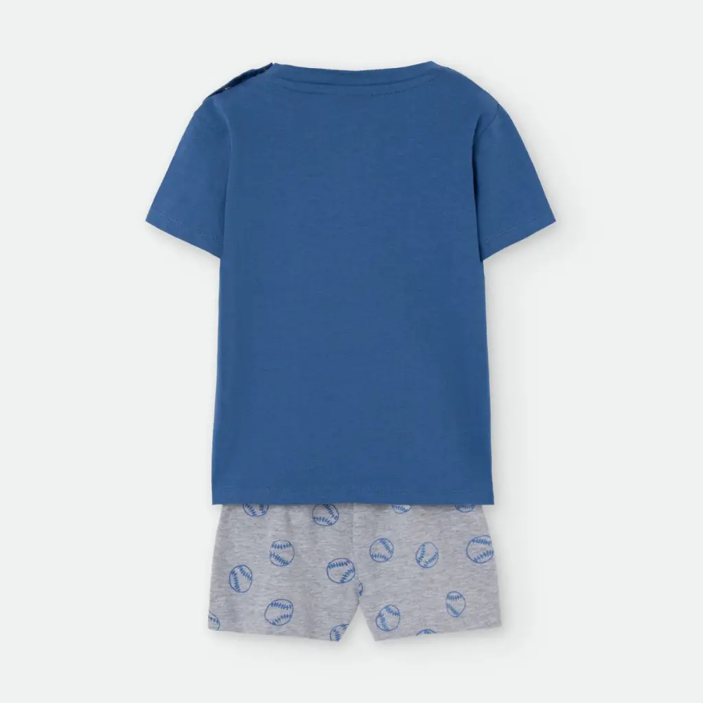 Pijama corto de niño azul deportivo - Imagen 2